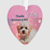 Dog Let's Party Birthday Ornament (Vorderseite)