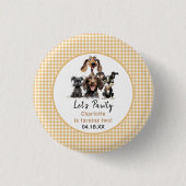 Dog Let's Pawty Birthday Button (Vorderseite)