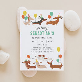 Dog Let's Pawty Birthday Einladung