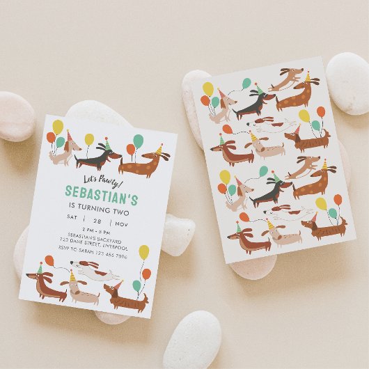 Dog Let's Pawty Birthday Einladung