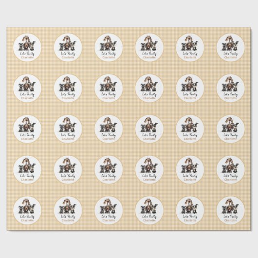 Dog Let's Pawty Birthday Geschenkpapier (Saum)