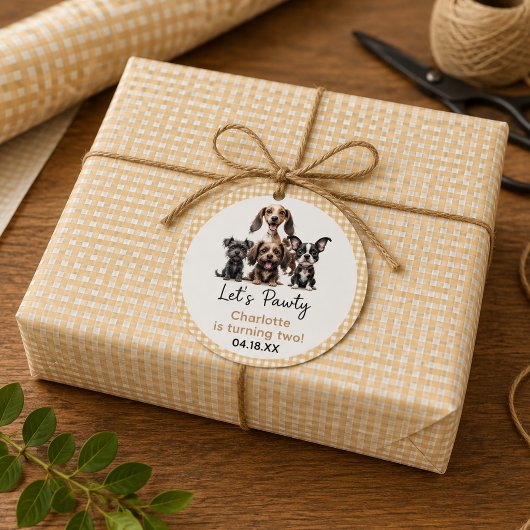 Dog Let's Pawty Birthday Geschenkpapier