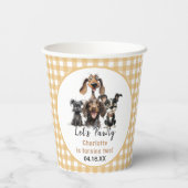 Dog Let's Pawty Birthday Pappbecher (Rückseite)