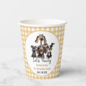 Dog Let's Pawty Birthday Pappbecher (Vorderseite)