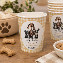 Dog Let's Pawty Birthday Pappbecher