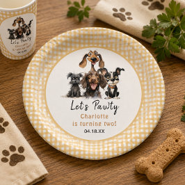 Dog Let's Pawty Birthday Pappteller
