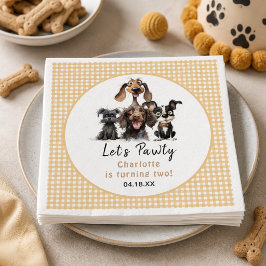 Dog Let's Pawty Birthday Serviette