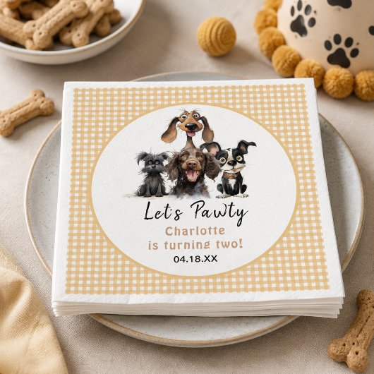 Dog Let's Pawty Birthday Serviette