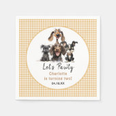 Dog Let's Pawty Birthday Serviette (Vorderseite)