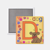 Dog Letter D Magnet (Vorderseite/Rückseite)