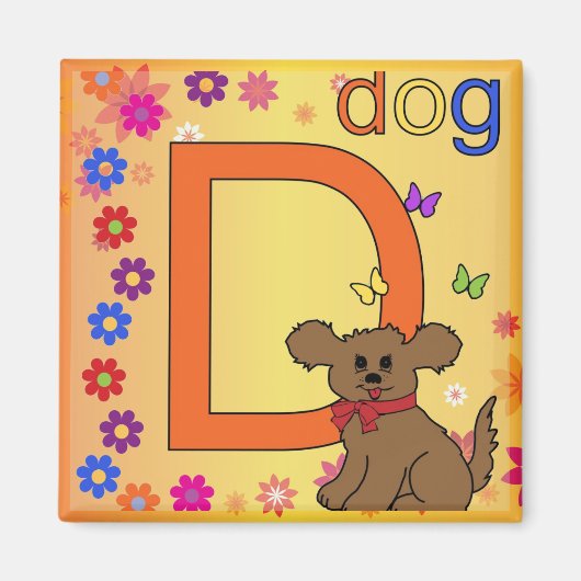 Dog Letter D Magnet (Vorne)