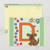 Dog Letter D Postkarte (Vorne/Hinten)