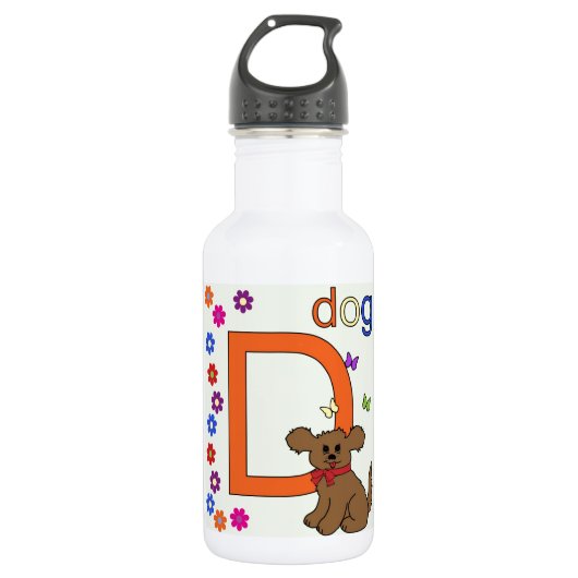 Dog Letter D Trinkflasche (Vorderseite)