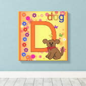 Dog Letter D Wrapped Canvas Leinwanddruck (Insitu (Holzboden))