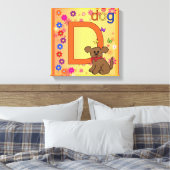 Dog Letter D Wrapped Canvas Leinwanddruck (Insitu (Schlafzimmer))