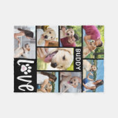 Dog-LIEBE 8 Fotocollage Paw Print Custom Fleecedecke (Vorderseite (Horizontal))