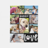 Dog-LIEBE 8 Fotocollage Paw Print Custom Fleecedecke (Vorderseite)