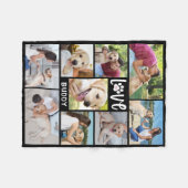 Dog LIEBE PW Print 9 FotoCollage Custom Fleecedecke (Vorderseite (Horizontal))