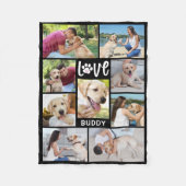 Dog LIEBE PW Print 9 FotoCollage Custom Fleecedecke (Vorderseite)