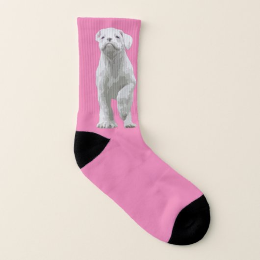 Dog Liebhaber Geschenke - Fun White Boxer Dog Socken (Rechts - Außen)