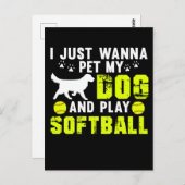 Dog Liebhaber Softball Player Postkarte (Vorne/Hinten)