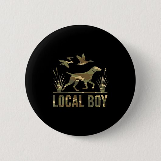 Dog Local Boy Hunting Dog Camo Southern Country Pr Button (Vorderseite)