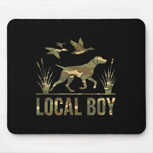 Dog Local Boy Hunting Dog Camo Southern Country Pr Mousepad (Vorne)