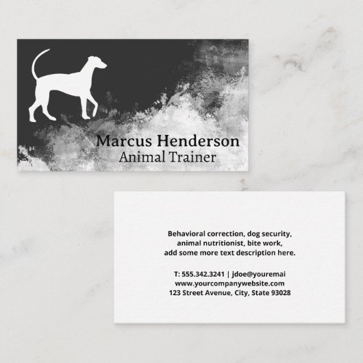 Dog Logo | Background Texture Visitenkarte (Vorne/Hinten)