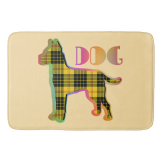 DOG-Logo Gelb Kariert Badematte