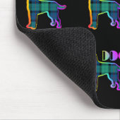 DOG-Logo grün Kariert auf Schwarz Mousepad (Ecke)