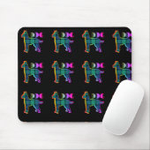 DOG-Logo grün Kariert auf Schwarz Mousepad (Mit Mouse)