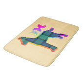 DOG-Logo Grün Kariert Badematte (Schrägansicht)