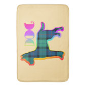 DOG-Logo Grün Kariert Badematte (Vorderseite Vertikal)