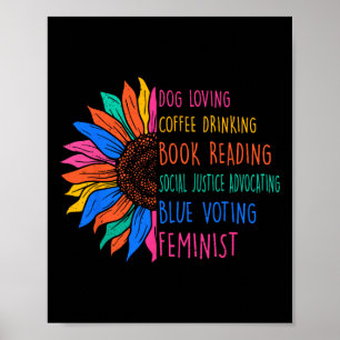 Dog Love Kaffee trinken Buch lesen Social Jus Poster