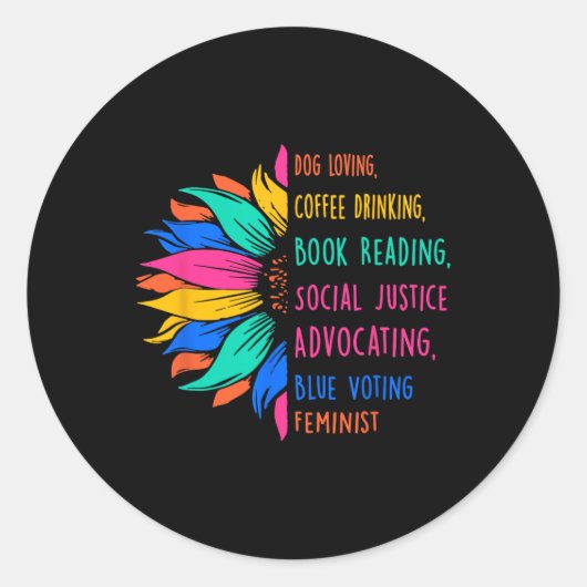 Dog Love Kaffee trinken Buch lesen Social Jus Runder Aufkleber (Vorderseite)