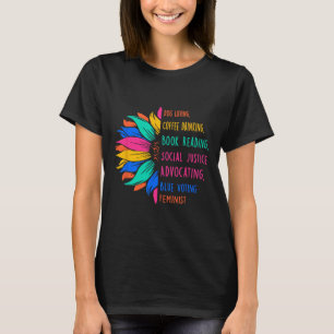 Dog Love Kaffee trinken Buch lesen Social Jus T-Shirt