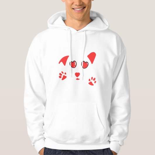 Dog Love Minimal Line Art – cute valentine art Hoodie (Vorderseite)