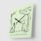 Dog Love Quadratische Wanduhr (Winkel)