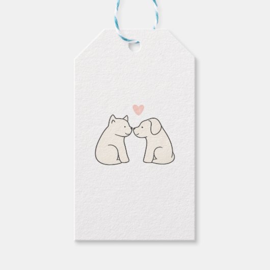 Dog Love Sticker Geschenkanhänger (Vorderseite)