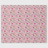 Dog Love Valentine Gift Wrapping Paper Pink Geschenkpapier (Flach)
