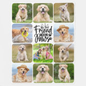 Dog Lover 11 FotoCollage Bester Freund hat Pfoten Fleecedecke (Vorderseite)