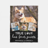 Dog Lover 4 Foto Collage Personalisierte Liebe Fleecedecke (Vorderseite)