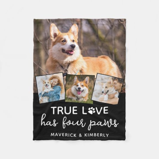 Dog Lover 4 Foto Collage Personalisierte Liebe Fleecedecke (Vorderseite)