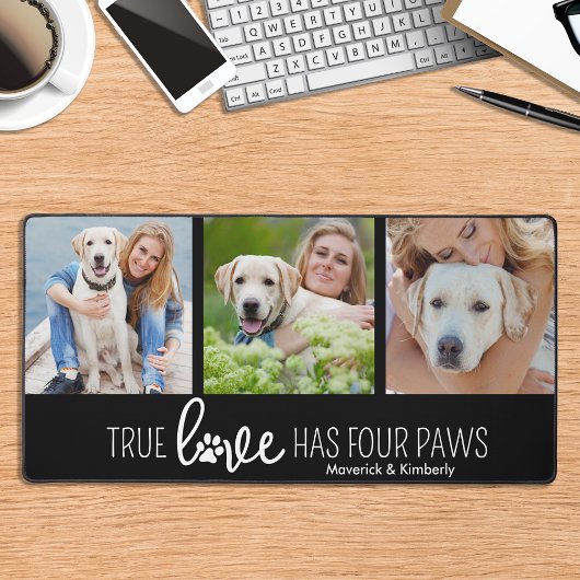 Dog Lover 4 Foto Collage Personalisierte Liebe Schreibtischunterlage
