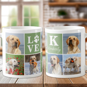Dog Lover 7 Foto Collage Personalisiert Monogramm Kaffeetasse