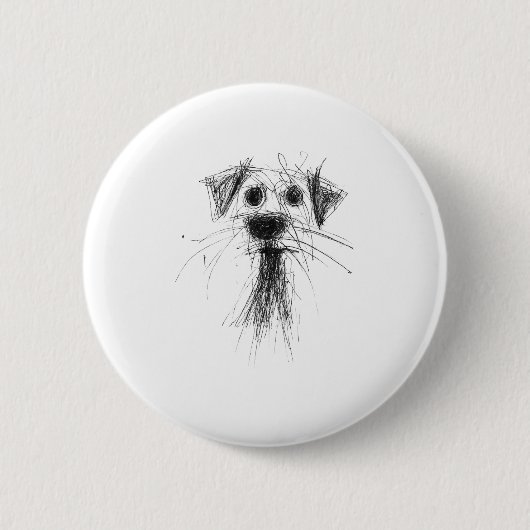 Dog Lover Abstrakt Scribble Art Niedlich Puppy Pup Button (Vorderseite)