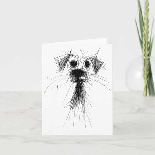 Dog Lover Abstrakt Scribble Art Niedlich Puppy Pup Karte (Vorderseite)