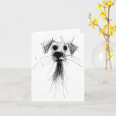 Dog Lover Abstrakt Scribble Art Niedlich Puppy Pup Karte (Gelbe Blume)