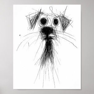 Dog Lover Abstrakt Scribble Art Niedlich Puppy Pup Poster