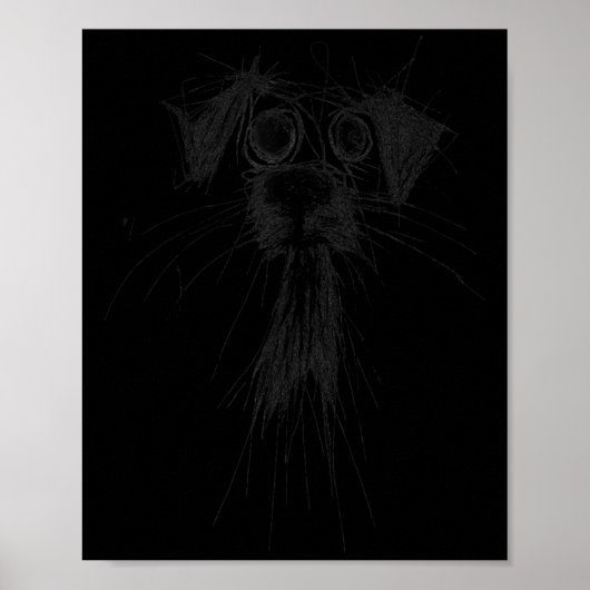 Dog Lover Abstrakt Scribble Art Niedlich Puppy Pup Poster (Vorne)